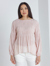 Load image into Gallery viewer, Marco Polo Long Sleeve Pleated Top - Blush
