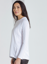 Load image into Gallery viewer, Marco Polo Long Sleeve Side Gathered Tee - White
