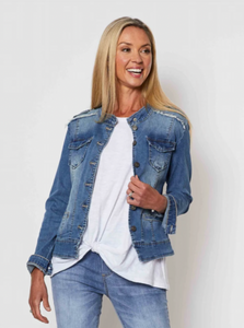 Threadz Military Style Denim Jacket